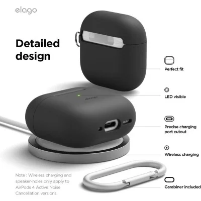 Elago Airpods 4 Silicone Hang Case - Black